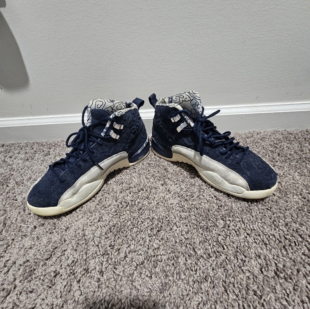 Nike Air Jordan RARE 12 Retro International Flight Blue Shoe youth 6.5. Vintage - Picture 13 of 16